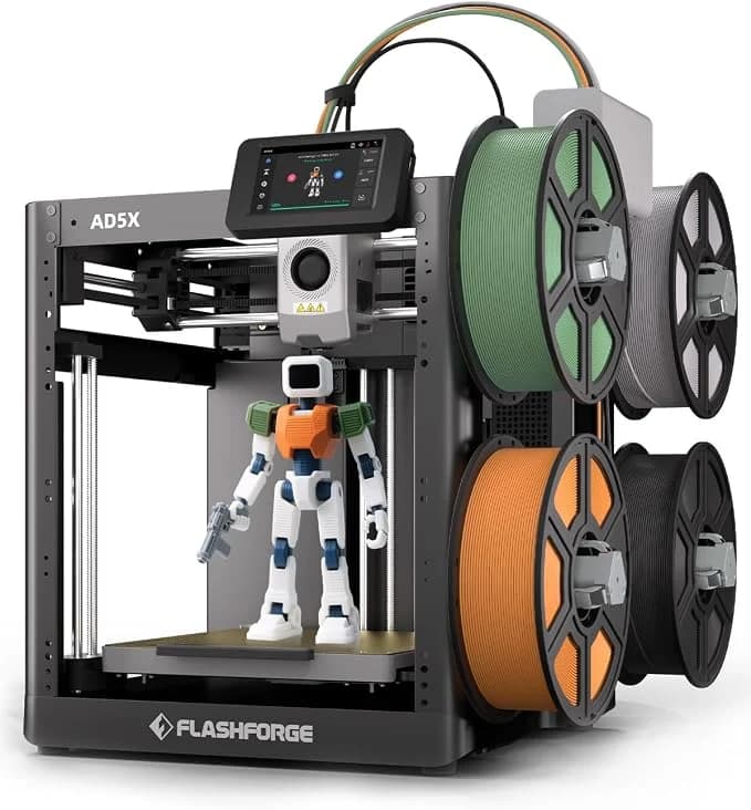 پرینتر سه بعدی چندرنگ FLASHFORGE مدل AD5X – سرعت فوق‌العاده و دقت صنعتی