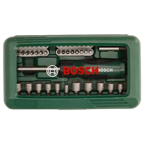 مجموعه ۴۶ عددی پیچ‌گوشتی جغجغه‌ای، سری پیچ‌گوشتی و بکس بوش (Bosch) — تصویر ۴