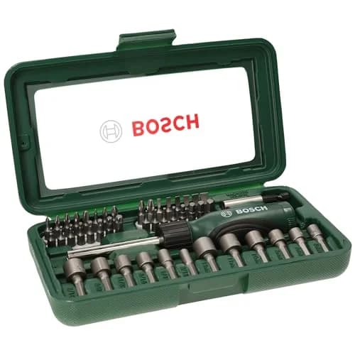 مجموعه ۴۶ عددی پیچ‌گوشتی جغجغه‌ای، سری پیچ‌گوشتی و بکس بوش (Bosch)