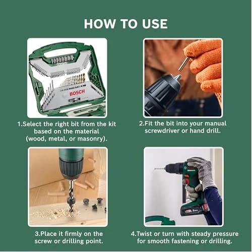 جعبه ابزار، مته و سری پیچ‌گوشتی ۱۰۳ عددی تیتانیوم بوش (Bosch) مدل 2607019331 — تصویر ۴