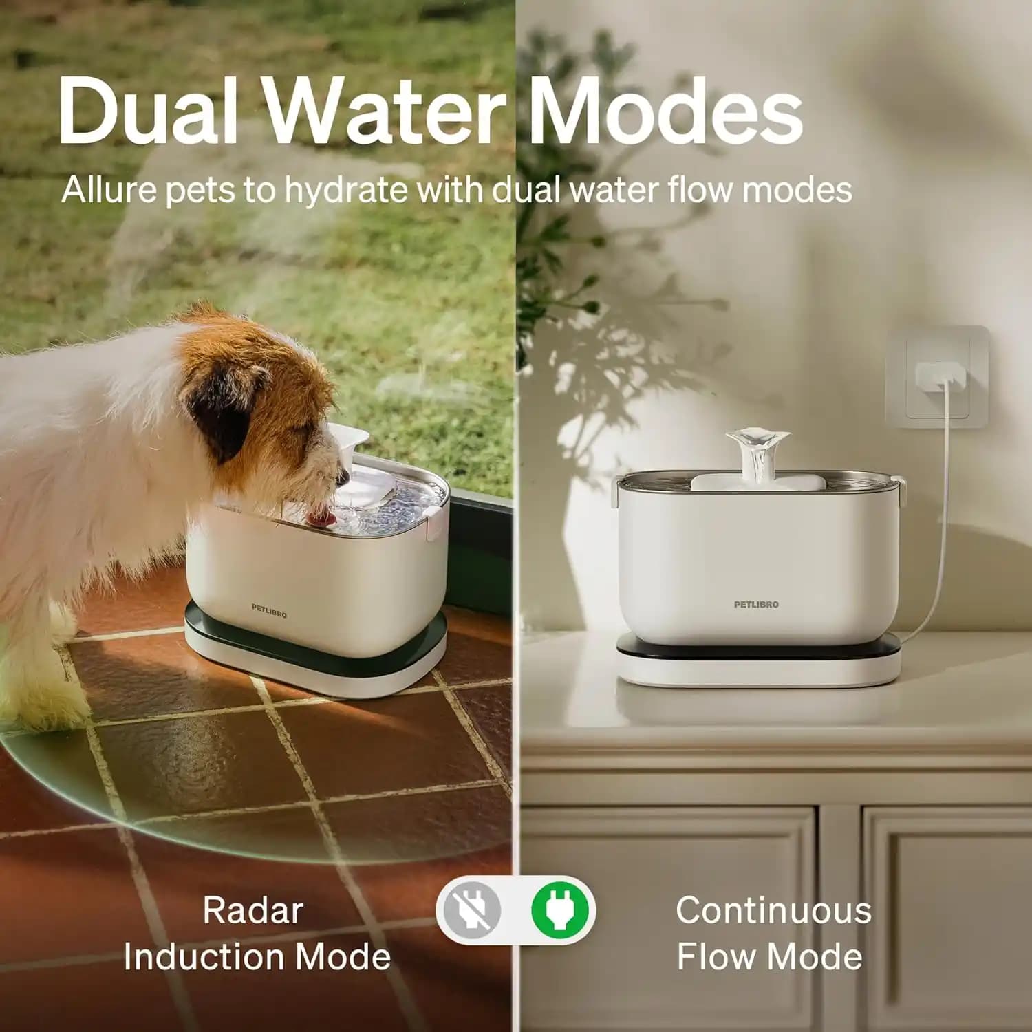 فواره آب گربه PETLIBRO مدل Dockstream بی‌سیم و قابل شارژ ۲.۵ لیتری — تصویر ۳