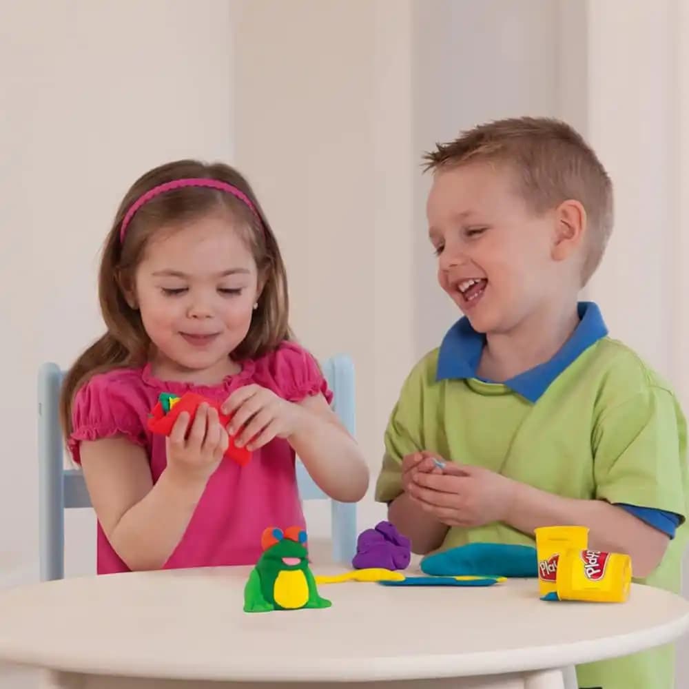 خمیر بازی 10 قوطی رنگی Play Doh مناسب کودکان،آنتی باکتریال — تصویر ۲
