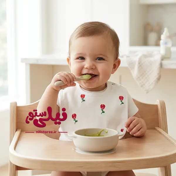 پیش بند نوزاد 2 عددی طرح گل سرخ و خرس برند دولانو Dolano — تصویر ۲