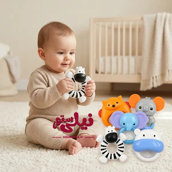 جغجغه نوزاد 5 عددی برند بیبی راتلرز Baby Rattles