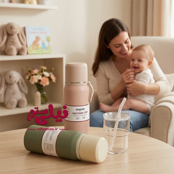 فلاسک و ماگ 500 میل کودک برند xinohou — تصویر ۴