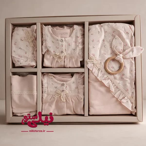 ست جعبه ای 10 تکه نوزاد طرح گل برند کاسیوپه CASSIOPE — تصویر ۲