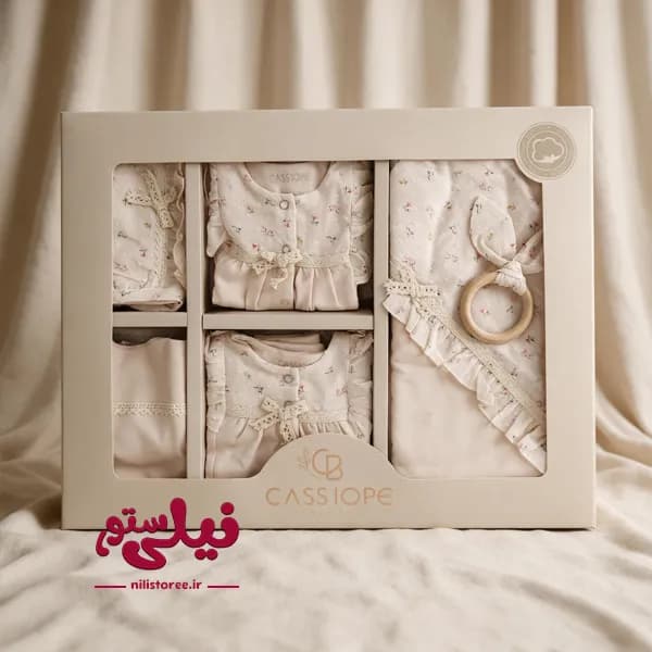 ست جعبه ای 10 تکه نوزاد طرح گل برند کاسیوپه CASSIOPE