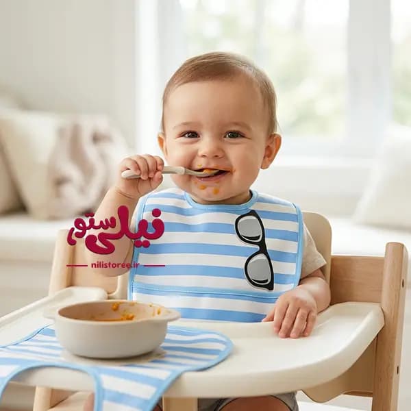 پیش بند پلاستیکی نوزاد طرح عینک برند کارترز Carters