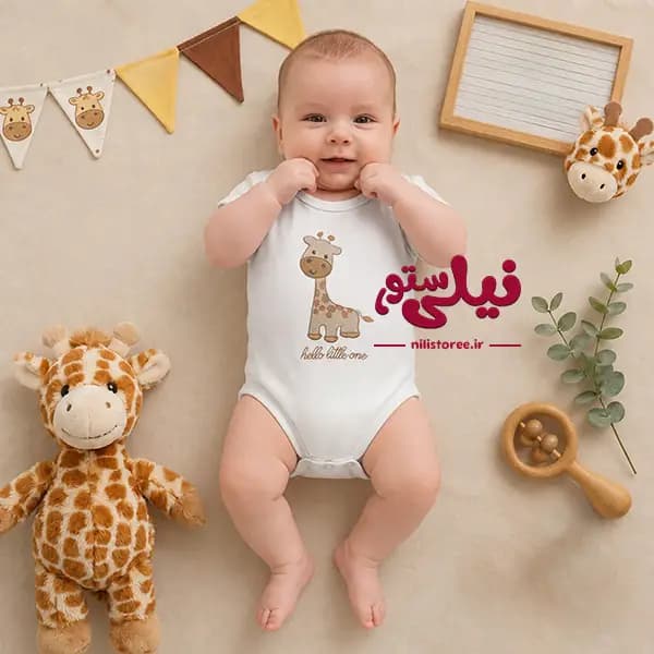ست 19 تیکه جعبه ای نوزادی طرح زرافه برند دانالو danaloo کد 626
