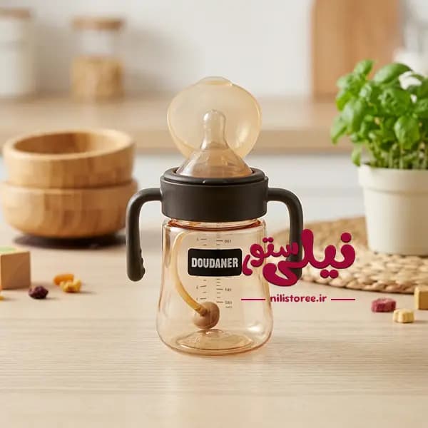شیشه شیر نوزاد 240 میل طرح خرس برند Doudaner کد 1029 — تصویر ۳