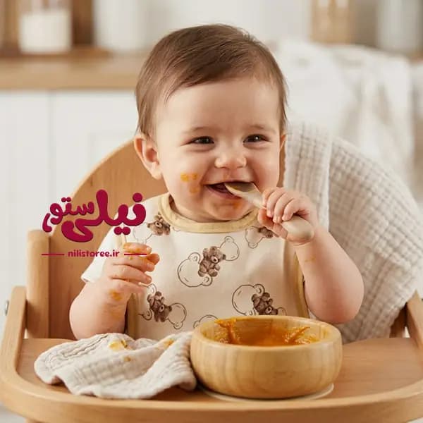 پیش بند نوزاد طرح خرس بازیگوش برند پرنسس