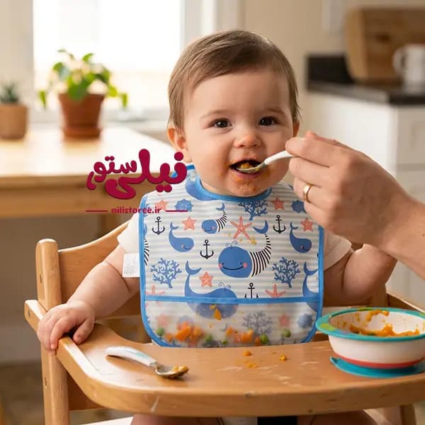 پیش بند پلاستیکی نوزاد طرح دلفین برند کارترز carters