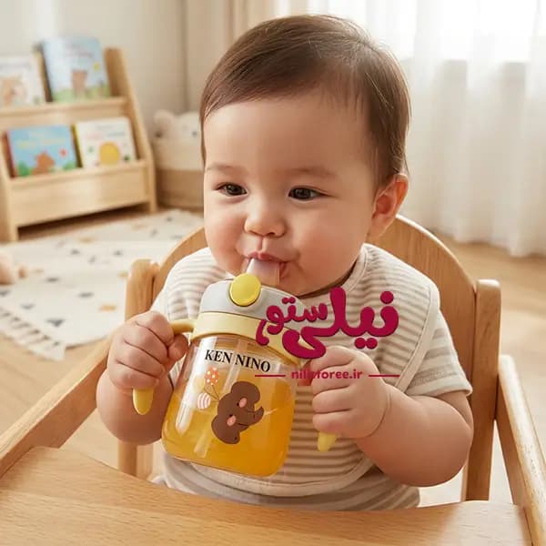 لیوان آبمیوه خوری نوزاد طرح فیل 280 میل برند کن نینو KEN NINO کد 69263