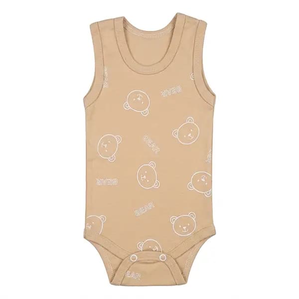 زیردکمه رکابی نوزاد طرح خرس کرم برند مون بیبی Moon baby — تصویر ۲
