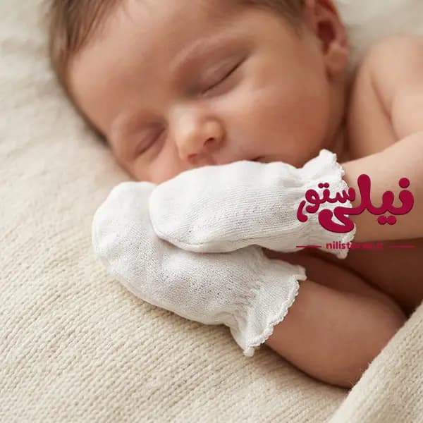 دستکش نوزاد طرح ماتیلدا نیلی