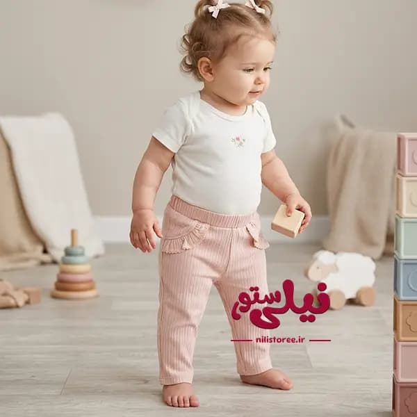 شلوار ساده نوزاد طرح ماتیلدا نیلی