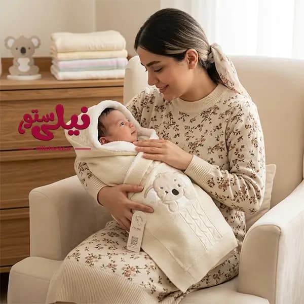 پتو کلاهدار نوزاد طرح بچه کوآلا برند دلانو Dolano