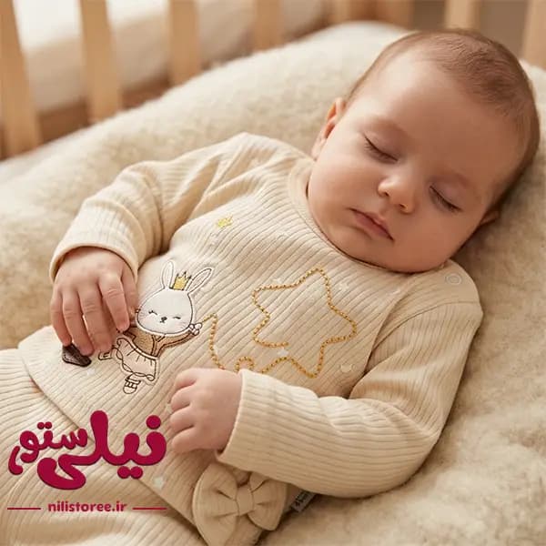 بلوز آستین بلند نوزاد طرح بانی برند مون بیبی Moon baby