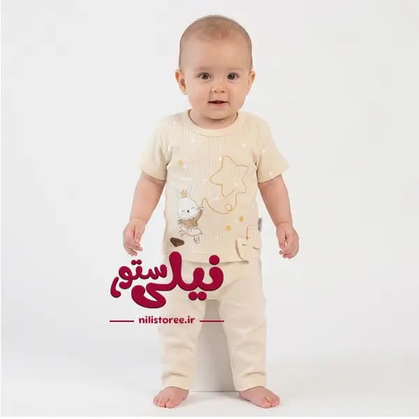 بلوز آستین کوتاه نوزاد طرح بانی برند مون بیبی Moon baby — تصویر ۲