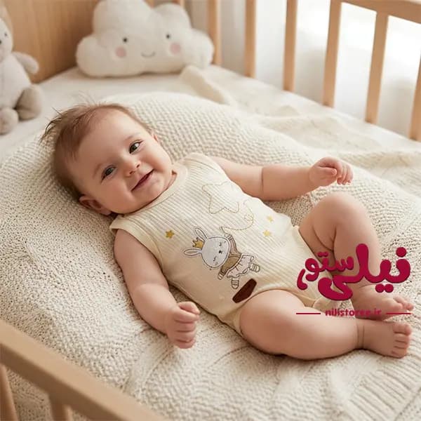 زیردکمه رکابی نوزاد طرح بانی برند مون بیبی Moon baby