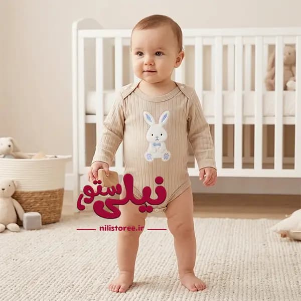 ست سه تکه نوزاد طرح خرگوش برند ناینوم nayinom کد 1217 — تصویر ۲