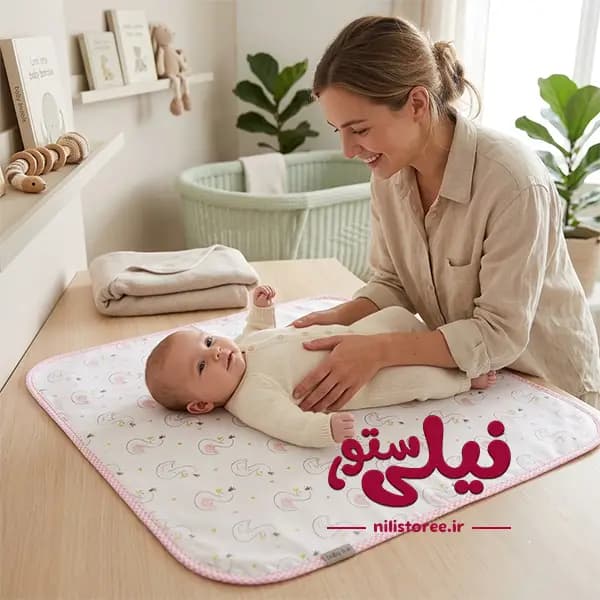 زیر انداز تعویض نوزاد طرح قو برند بیبی لایک Baby like