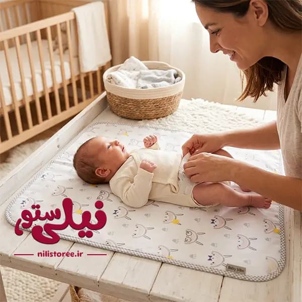 زیر انداز تعویض نوزاد طرح خرگوش برند بیبی لایک Baby like
