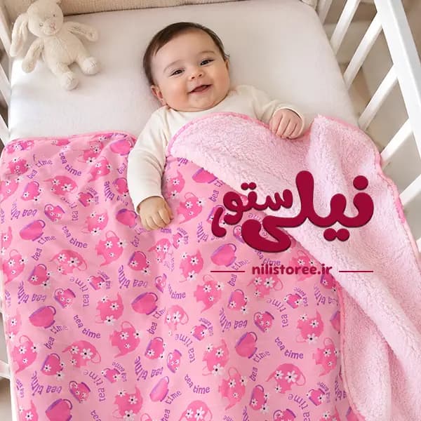 پتو نوزاد طرح گل بابونه برند کیدز بلانکت kids blanket