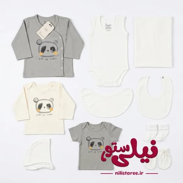 ست 19 تکه جعبه ای نوزادی طرح پاندا برند Danaloo کد 615 — تصویر ۴
