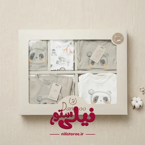 ست 19 تکه جعبه ای نوزادی طرح پاندا برند Danaloo کد 615