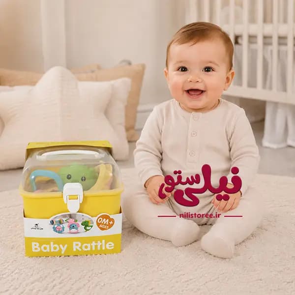 پک جغجغه جعبه ای نوزاد 5 عددی طرح شیر برند Baby Rattle کد3172 — تصویر ۳