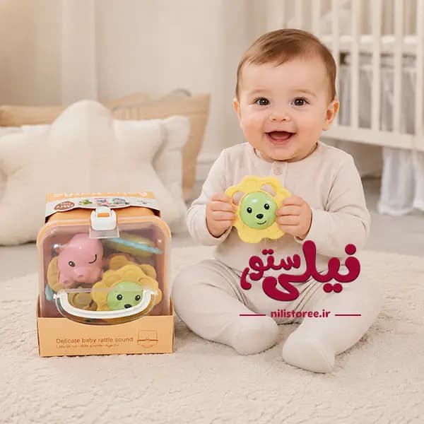 پک جغجغه جعبه ای نوزاد 5 عددی طرح شیر برند Baby Rattle کد3172 — تصویر ۴