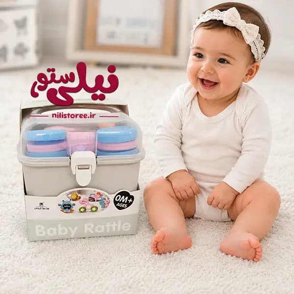 پک جغجغه جعبه ای نوزاد 5 عددی طرح دایناسور برند Baby Rattle کد 3172 — تصویر ۲