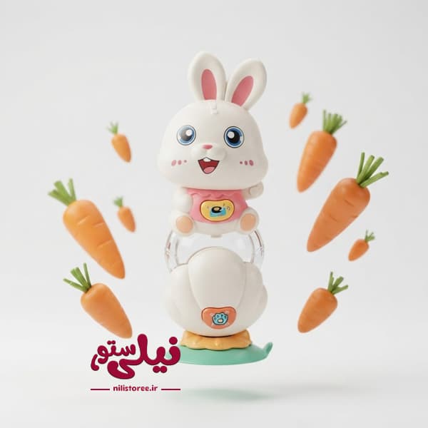 جغجغه موزیکال نوزاد طرح خرگوش برند JIALEGU TOYS کد 208D — تصویر ۲
