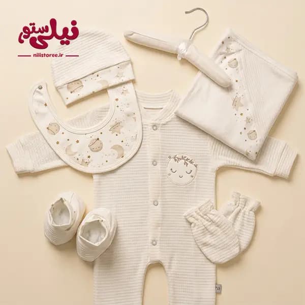 ست بیمارستانی نوزاد 7 تکه طرح ماه برند مادرکر mothercare