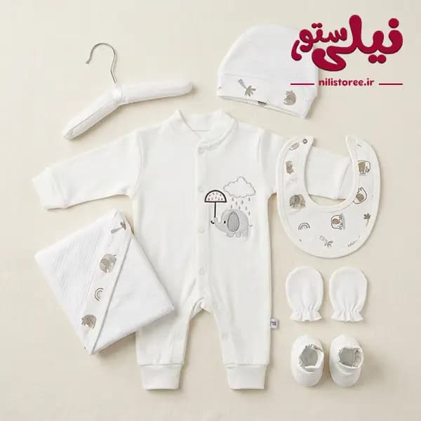 ست بیمارستانی نوزاد 7 تکه طرح فیل برند مادرکر mothercare