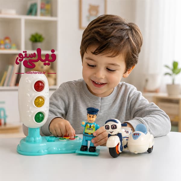 اسباب بازی موزیکال موتور پلیس 6 تکه برند HINLEBAO TOYS کد 10H