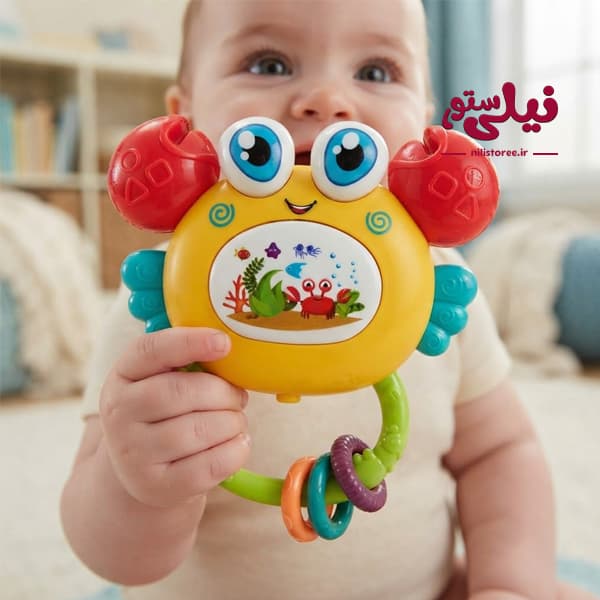 جغجغه موزیکال نوزاد طرح خرچنگ برند JIALEGU TOYS کد 120D