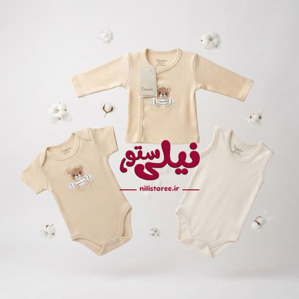 ست 5 تکه لباس نوزاد طرح خرس خلبان کد 617 برند دانالو Danaloo — تصویر ۲
