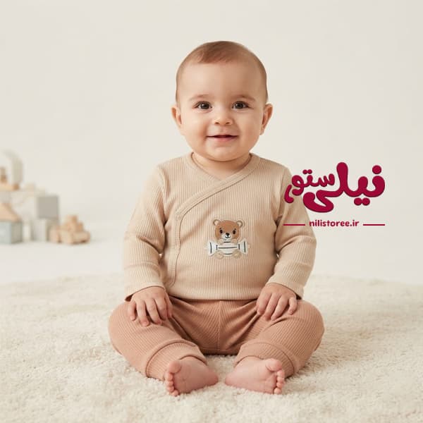 ست 5 تکه لباس نوزاد طرح خرس خلبان کد 617 برند دانالو Danaloo