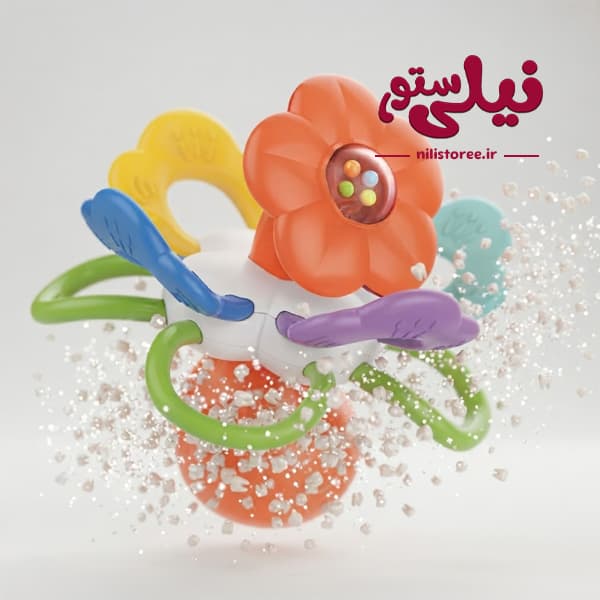 جغجغه نوزاد طرح گل برند هانگر Huanger مدل Molars کد 8098 — تصویر ۲
