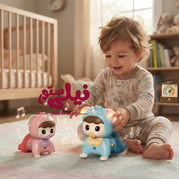 عروسک راه‌رو موزیکال پروژکتوری کودک برند بیبی آیرن Bibi-irn کد 6047