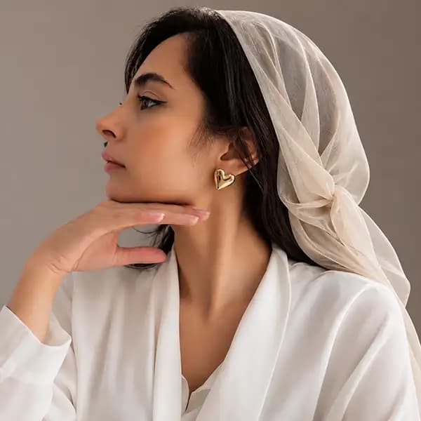 گوشواره قلبی پفکی — تصویر ۲