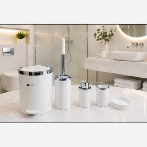 سرویس 5 پارچه هارمونی سفید کروم فیلبندشاپ مدل 847369
