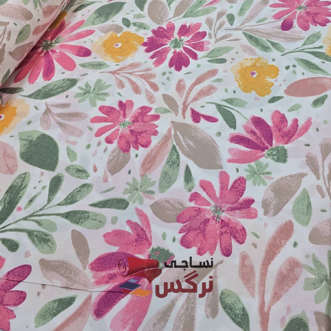 روبالشتی دورو نخ پنبه طرح گل قرمز کد 124