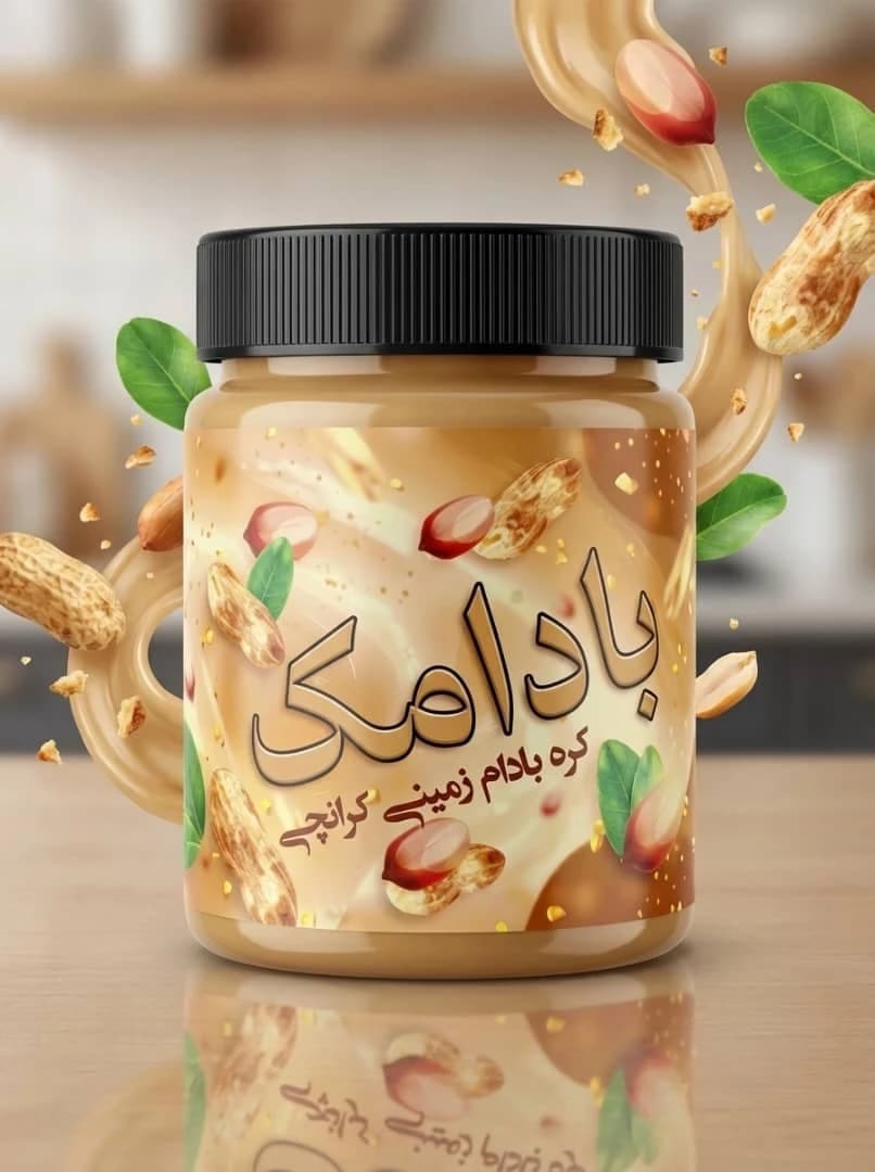 کره بادام‌زمینی کرانچی بادامک