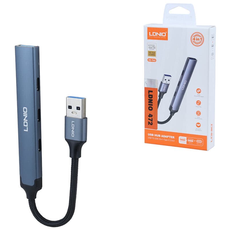 هاب 4 پورت USB 3.0 الدینیو DS-74U — تصویر ۲