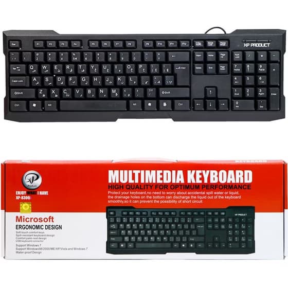 کیبورد سیم دار XP مدل 8300 | صفحه کلید USB استاندارد