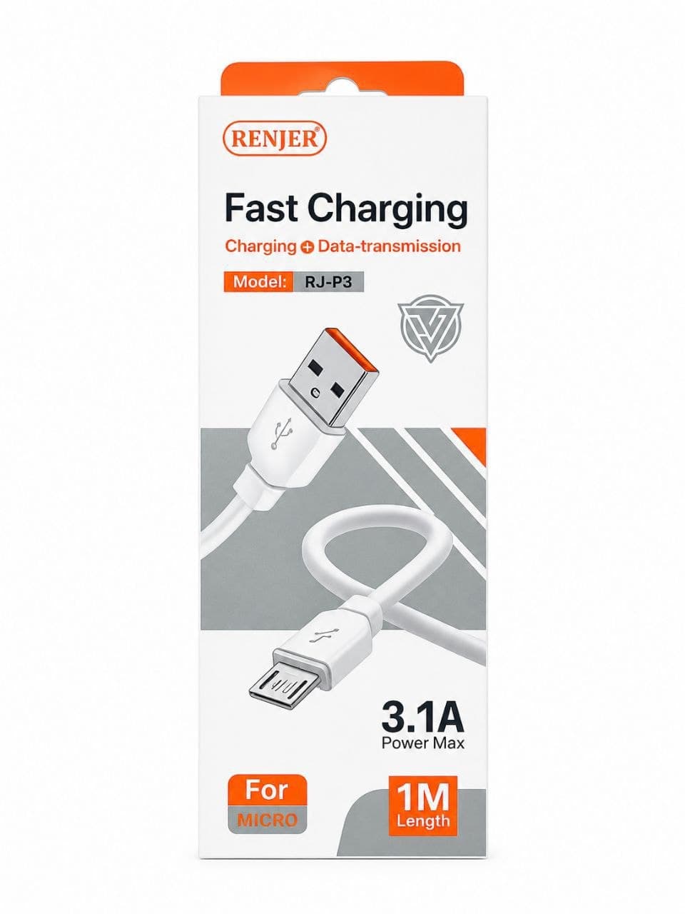 کابل شارژ RENJER RJ-P3 Micro USB فست شارژ 3.1A
