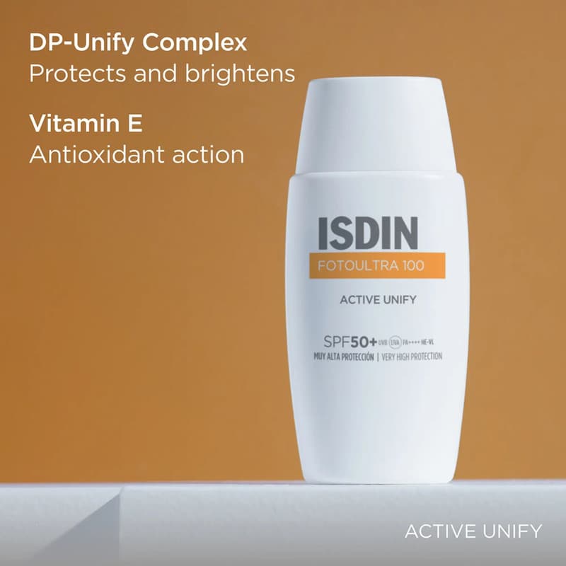 کرم ضد آفتاب بیرنگ گردن، صورت ایزدین SPF 50 مدل Active Unify پی آی ++++ محافظ در برابر اشعه UVA مناسب برای انواع پوست حجم 50 میلیلیتر — تصویر ۲